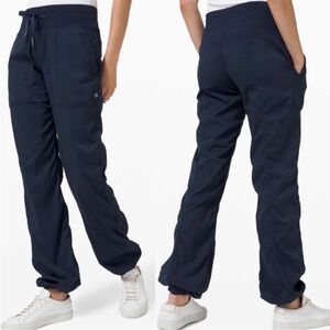 Lululemon Lined Blue Navy Dance Studio Full Length Pants 4 / 6 (no size dot)